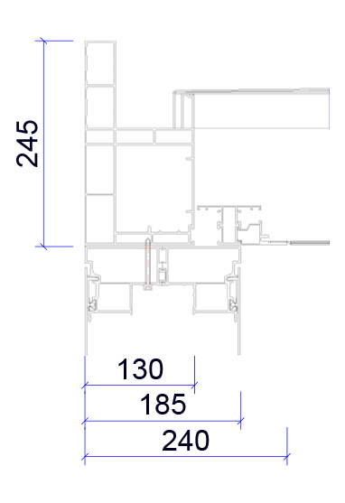 Schnitt Platin 245 mit Seitenteil 185