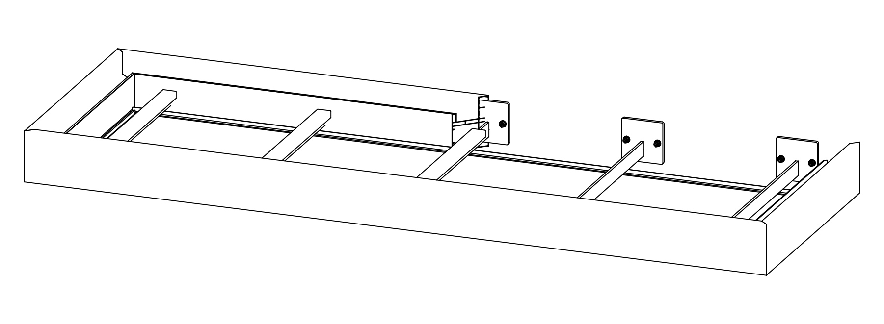 Das Vordach Platin auf Tragwerk® 3D Schnitt Das Vordach Platin auf Tragwerk® 3D Schnitt