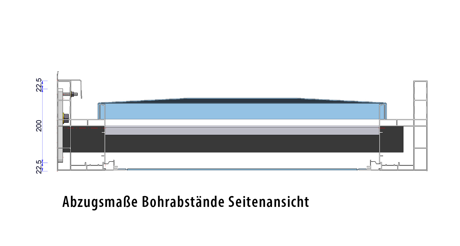Untere Eindeckung - geteiltes Paneel - blechteilende-Sprosse